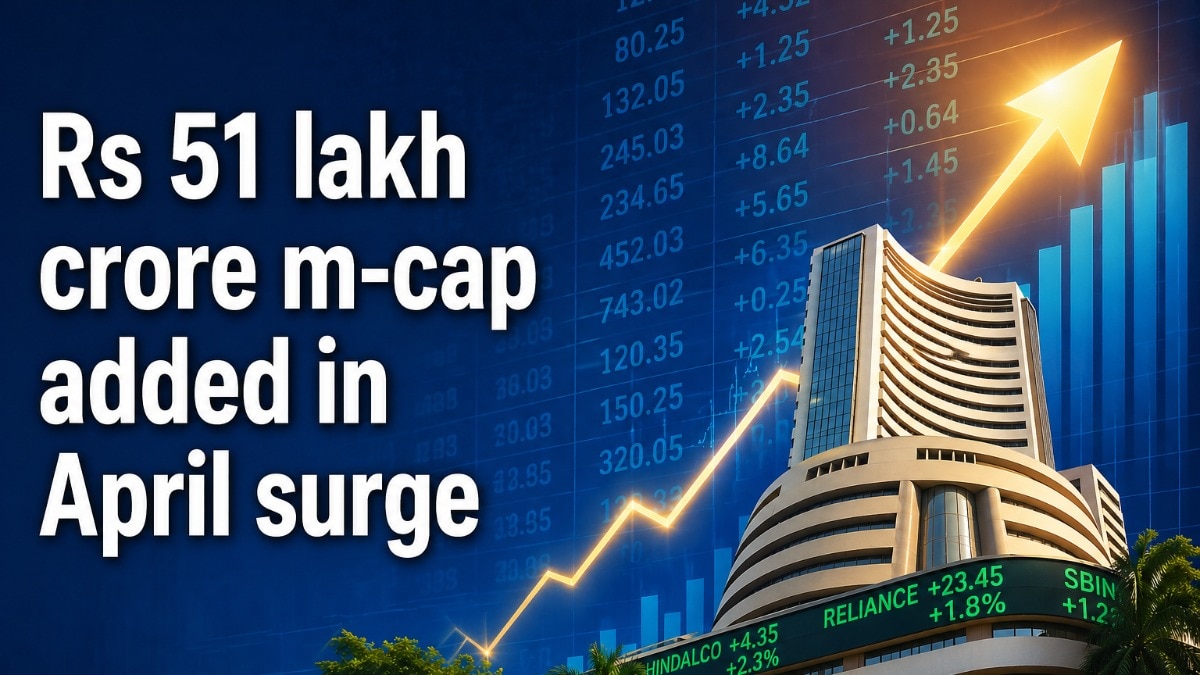 The 30-share BSE Sensex pack climbed 5.17 per cent during April, while the NSE Nifty50 index advanced 5.81 per cent. (Pic source: AI generated image for representational purposes) The 30-share BSE Sensex pack climbed 5.17 per cent during April, while the NSE Nifty50 index advanced 5.81 per cent. (Pic source: AI generated image for representational purposes)