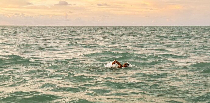 The Palk Strait is considered one of the toughest open-water swimming routes in South Asia because of unpredictable tides, rough currents and changing sea conditions. The Palk Strait is considered one of the toughest open-water swimming routes in South Asia because of unpredictable tides, rough currents and changing sea conditions.