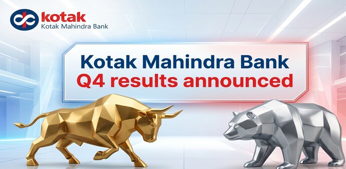 The company board also proposed a payout of Rs 0.65 per share having a face value of Re 1, for the year ended March 31, 2026. (Image: AI generated / Kotak Bank logo) The company board also proposed a payout of Rs 0.65 per share having a face value of Re 1, for the year ended March 31, 2026. (Image: AI generated / Kotak Bank logo)