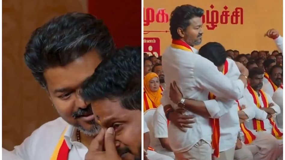 When Vijay announced his candidature, Sabarinathan broke down on stage. When Vijay announced his candidature, Sabarinathan broke down on stage.