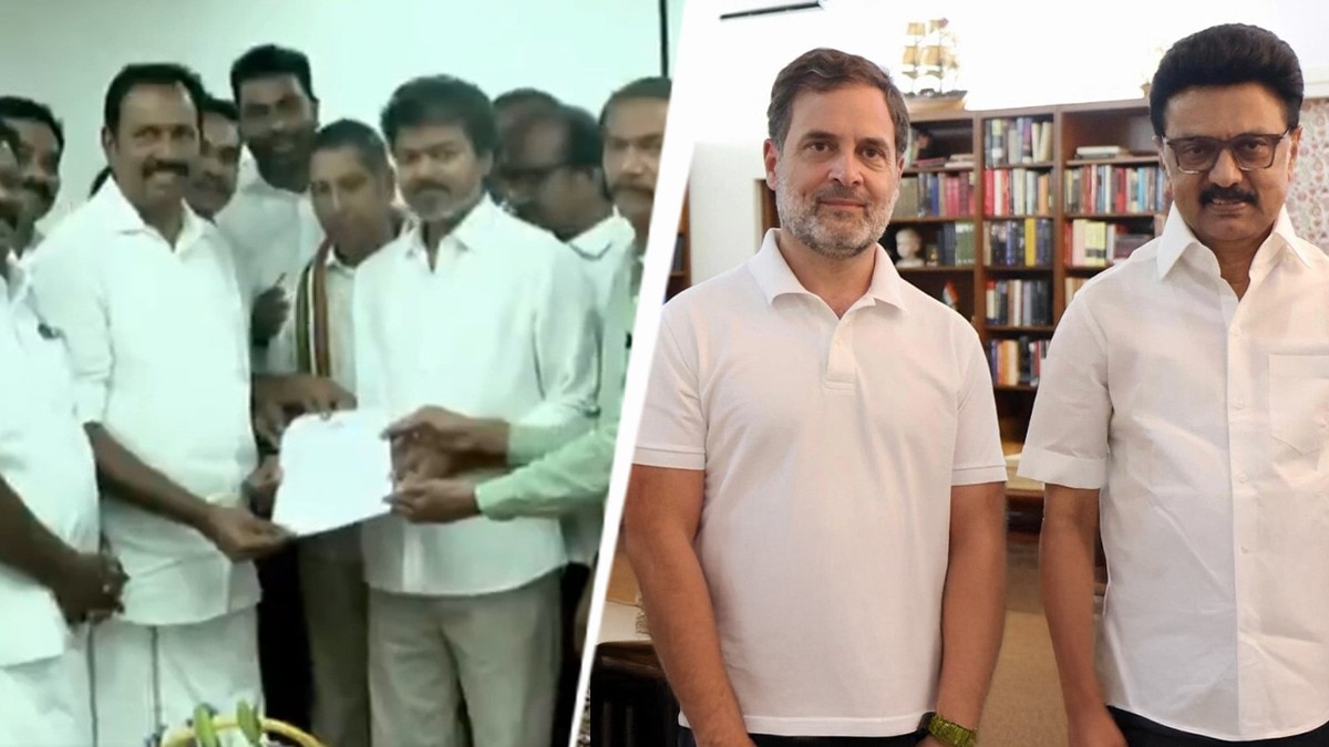 Rahul Gandhi dumps DMK: Tamil Nadu Congress hands support letter to Vijay, backs TVK to form govt