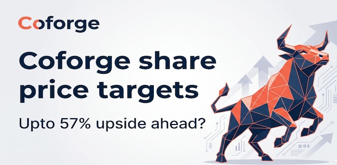 Coforge share price target: Meanwhile, Nirmal Bang trimmed its target multiple to peg the target price at Rs 1,543 from Rs 1,667 per share. However, they retained their 'Buy' rating. (Image: AI generated / Company logo) Coforge share price target: Meanwhile, Nirmal Bang trimmed its target multiple to peg the target price at Rs 1,543 from Rs 1,667 per share. However, they retained their 'Buy' rating. (Image: AI generated / Company logo)