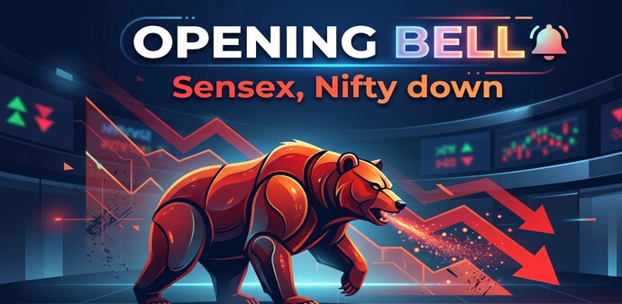 In the previous session on Thursday, the Sensex slipped 114 points, or 0.15%, to settle at 77,844.52, while the Nifty edged down 4.30 points, or 0.02%, to close at 24,326.65. (Image: AI generated) In the previous session on Thursday, the Sensex slipped 114 points, or 0.15%, to settle at 77,844.52, while the Nifty edged down 4.30 points, or 0.02%, to close at 24,326.65. (Image: AI generated)