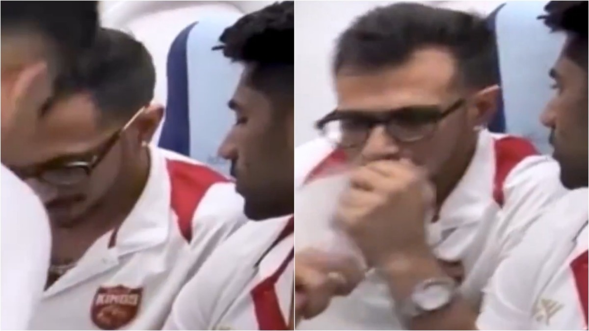 In the video, Chahal, who is currently associated with the IPL franchise Punjab Kings (PBKS), can be seen hiding a smoking object.