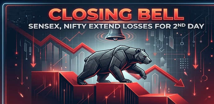 At close, the Sensex slumped 516.33 points, or 0.66 per cent, to settle at 77,328.19, while the Nifty declined 150.50 points, or 0.62 per cent, to close at 24,176.15. (Image: AI generated image for representational purpose only) At close, the Sensex slumped 516.33 points, or 0.66 per cent, to settle at 77,328.19, while the Nifty declined 150.50 points, or 0.62 per cent, to close at 24,176.15. (Image: AI generated image for representational purpose only)