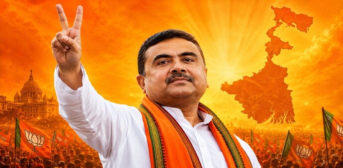 Suvendu Adhikari was widely seen as the frontrunner for the top office in the state Suvendu Adhikari was widely seen as the frontrunner for the top office in the state