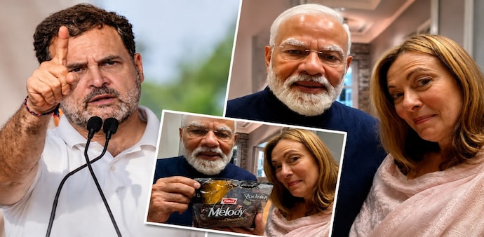 Rahul Gandhi mocks PM Modi over ‘Melody diplomacy’ with Italy’s Giorgia Meloni (Pic: AI generated) Rahul Gandhi mocks PM Modi over ‘Melody diplomacy’ with Italy’s Giorgia Meloni (Pic: AI generated)