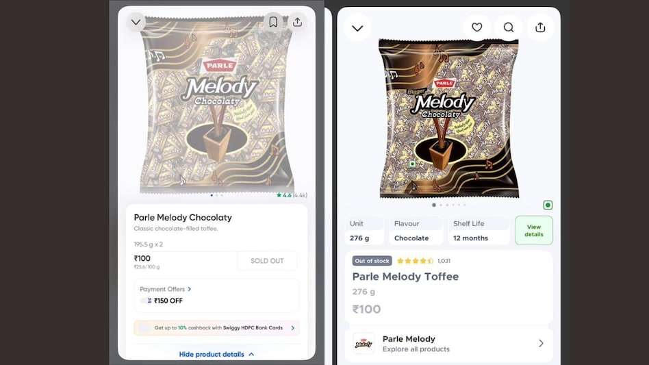 'Melody khao, khud jaan jao' — except you can't, it's sold out across quick-commerce apps (Screenshots as at 3 pm in Noida Sector 16 A) 'Melody khao, khud jaan jao' — except you can't, it's sold out across quick-commerce apps (Screenshots as at 3 pm in Noida Sector 16 A)