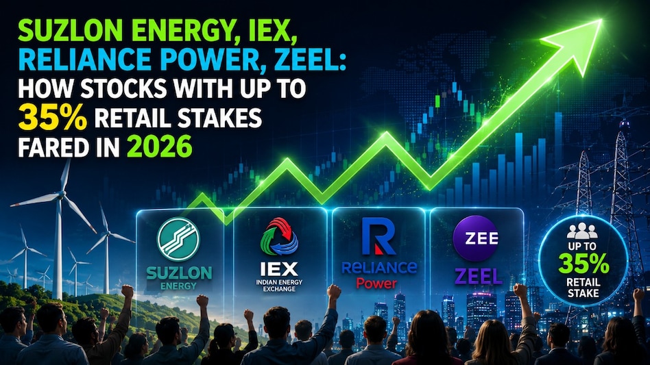 Suzlon Energy Ltd, with 26.67 per cent retail ownership, delivered a flattish return. Reliance Power Ltd, which has 29.99 per cent retail stake, fell 22 per cent. Suzlon Energy Ltd, with 26.67 per cent retail ownership, delivered a flattish return. Reliance Power Ltd, which has 29.99 per cent retail stake, fell 22 per cent.