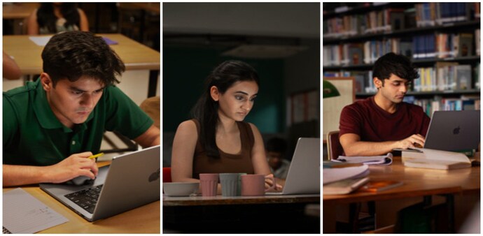 The campaign features three specific student founders, (from left) Gaurav, Ananya and Kabeer, who are transforming concepts into functional products: The campaign features three specific student founders, (from left) Gaurav, Ananya and Kabeer, who are transforming concepts into functional products: