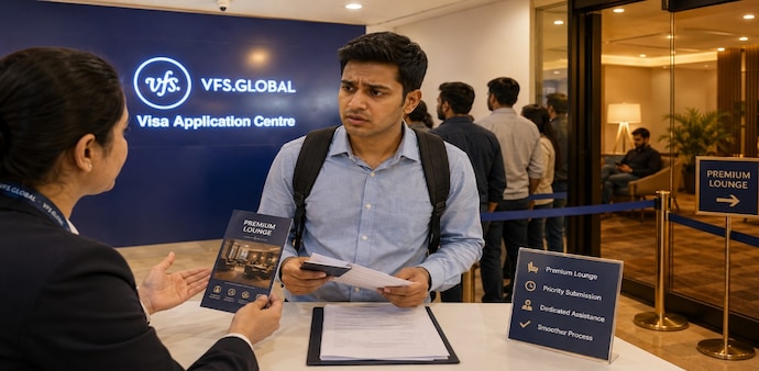 Engineer flags alleged pressure to buy premium services at VFS (AI generated) Engineer flags alleged pressure to buy premium services at VFS (AI generated)