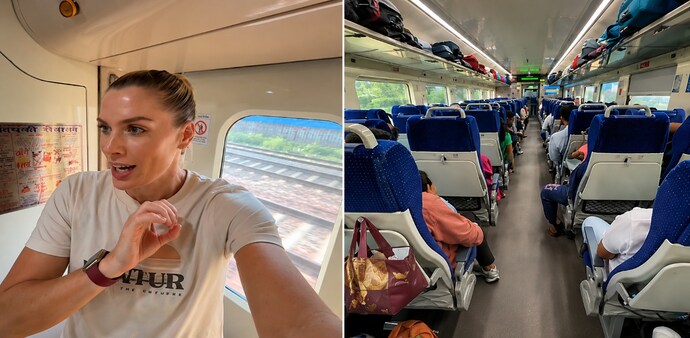 According to the woman, they paid £11 per person for the Vande Bharat journey between Delhi and Jaipur, equivalent to around ₹1,408. According to the woman, they paid £11 per person for the Vande Bharat journey between Delhi and Jaipur, equivalent to around ₹1,408.