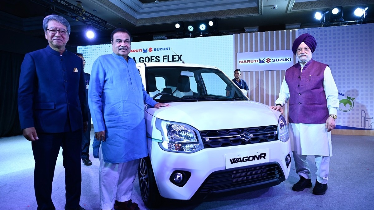 Union Ministers Nitin Gadkari and Hardeep Singh Puri at the launch of India’s first Maruti Suzuki flex-fuel car in New Delhi on June 4. Union Ministers Nitin Gadkari and Hardeep Singh Puri at the launch of India’s first Maruti Suzuki flex-fuel car in New Delhi on June 4.