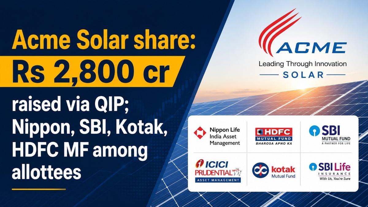 Acme Solar QIP: Nippon Life India Trustee on behalf of Nippon India Small Cap Fund, Nippon Power & Infra Fund and Nippon India value fund were allotted 20.54 per cent of the QIP. (AI-generated image for representational purposes only) 