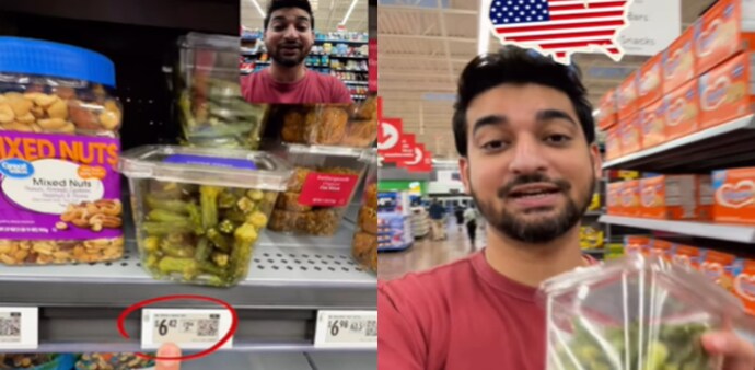 In a video shared on Instagram, creator Ashish Ahuja showcased a packet of seasoned, crispy-fried okra. In a video shared on Instagram, creator Ashish Ahuja showcased a packet of seasoned, crispy-fried okra.