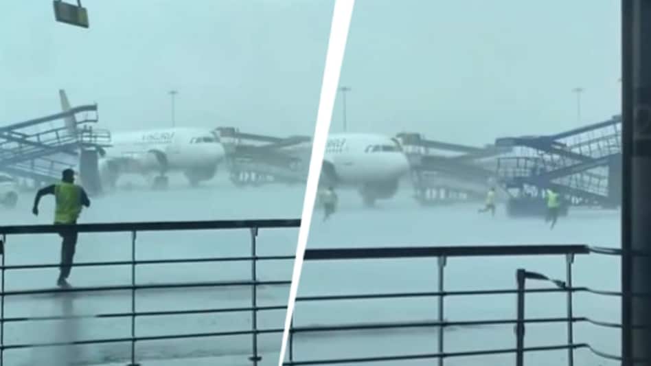 Air India planes damaged during storm in Delhi Air India planes damaged during storm in Delhi