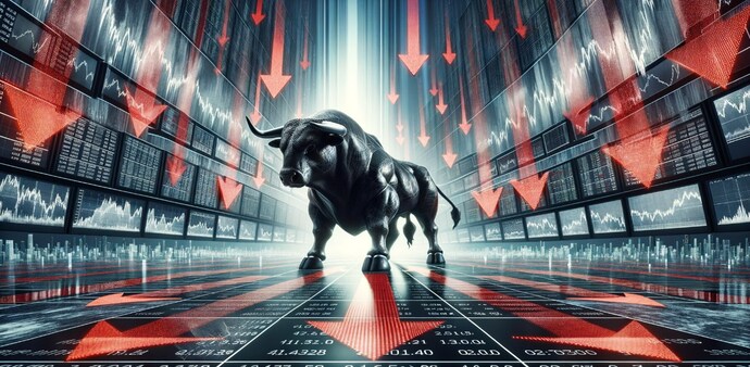During the session, Nifty erased 210.4 points from its intraday high of 23,425.35, while Sensex gave up 629.83 points from the day's peak of 74,613.01. During the session, Nifty erased 210.4 points from its intraday high of 23,425.35, while Sensex gave up 629.83 points from the day's peak of 74,613.01.
