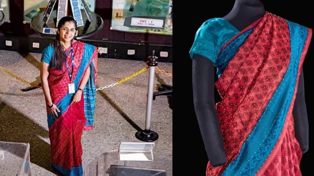 At the Smithsonian’s “Futures in Space” gallery, the saree is displayed alongside objects that capture humanity’s evolving relationship with space — from toys and games to movie memorabilia.
