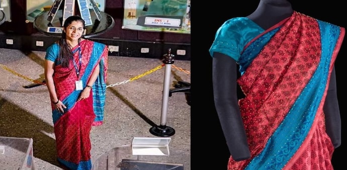 At the Smithsonian’s “Futures in Space” gallery, the saree is displayed alongside objects that capture humanity’s evolving relationship with space — from toys and games to movie memorabilia. At the Smithsonian’s “Futures in Space” gallery, the saree is displayed alongside objects that capture humanity’s evolving relationship with space — from toys and games to movie memorabilia.