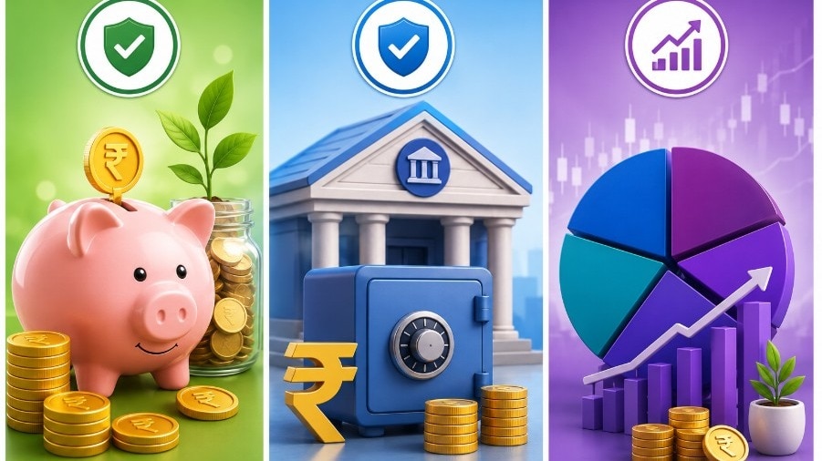 PPF offers tax-free returns but comes with a long lock-in period. Bank FDs provide predictable income, while debt funds offer greater flexibility but carry market risk.