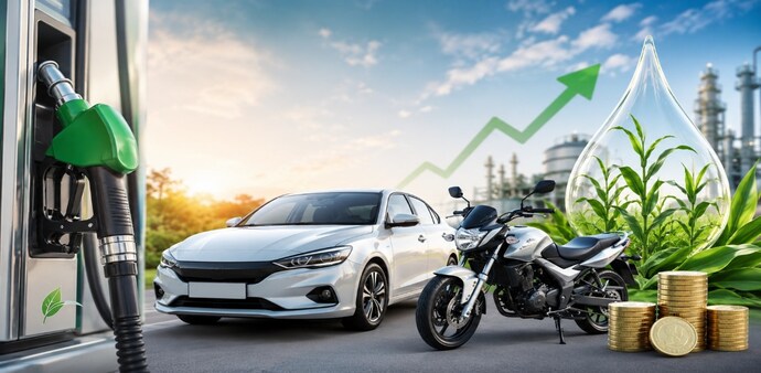 The industry body estimates that ethanol blending has already delivered significant environmental benefits, including a reduction of nearly 8.69 lakh metric tonnes of carbon dioxide emissions. The industry body estimates that ethanol blending has already delivered significant environmental benefits, including a reduction of nearly 8.69 lakh metric tonnes of carbon dioxide emissions.