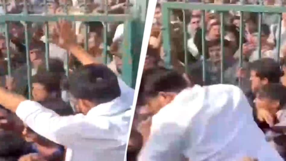 On Monday, Dipke was slapped by two men while supporters carried him on their shoulders during a protest in Jaipur. On Monday, Dipke was slapped by two men while supporters carried him on their shoulders during a protest in Jaipur.