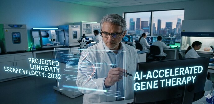 This is the tipping point where advances in medicine and biotechnology extend life expectancy faster than the body ages. This is the tipping point where advances in medicine and biotechnology extend life expectancy faster than the body ages.