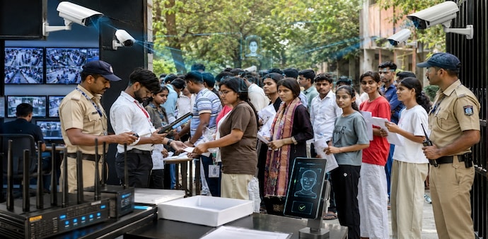 AI surveillance, biometrics, jammers: Inside NTA's security plan for NEET re-exam (Pic: AI generated) AI surveillance, biometrics, jammers: Inside NTA's security plan for NEET re-exam (Pic: AI generated)