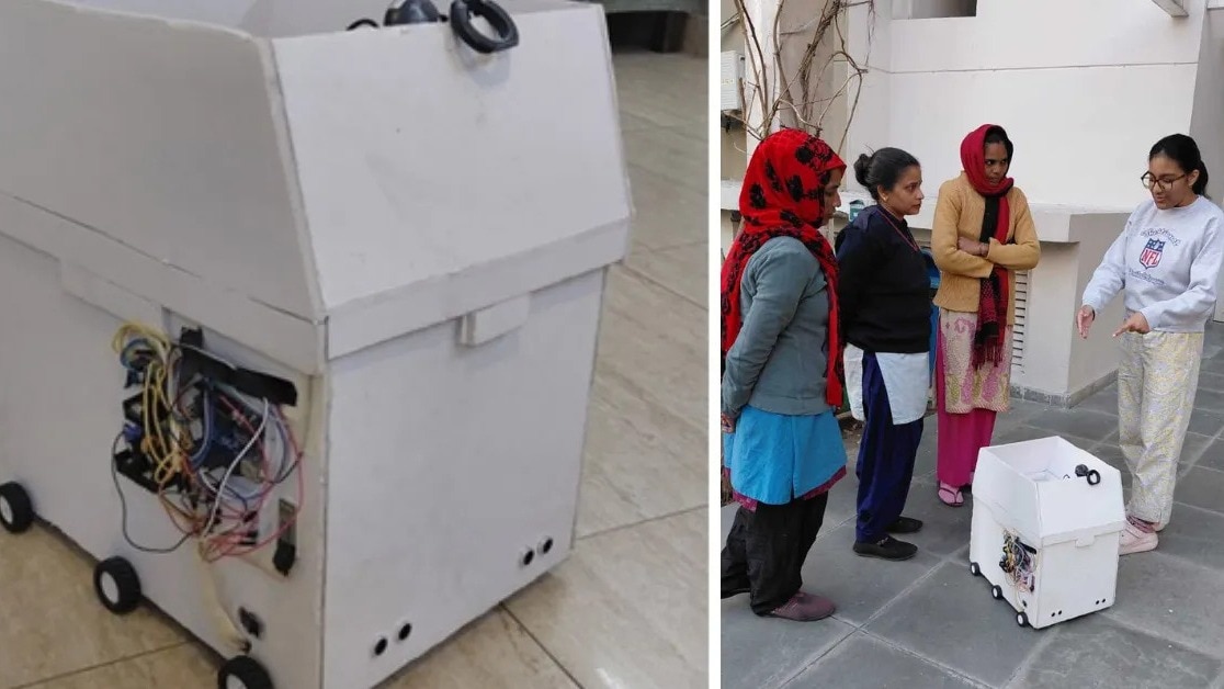 From a school trip to a smart invention: How a teen built an AI trash robot