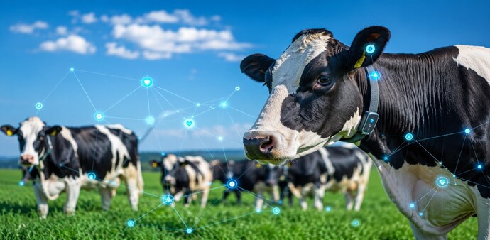 At first glance, the collar worn around a cow's neck may look ordinary. (Picture Credit: everse.AI)) At first glance, the collar worn around a cow's neck may look ordinary. (Picture Credit: everse.AI))