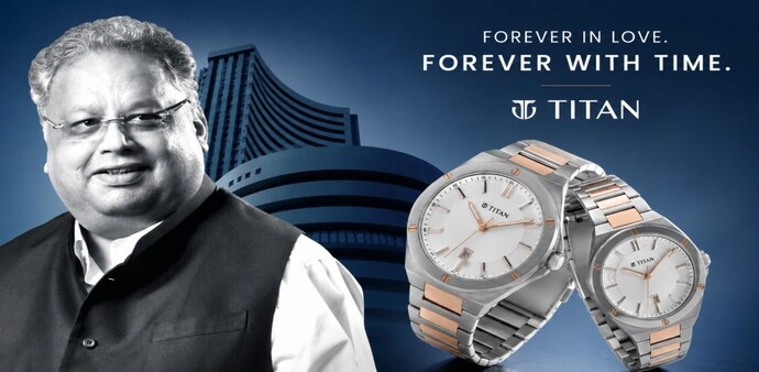 Rakesh Jhunjhunwala began buying Titan around 2003-04 at ₹30-35 a share, betting on its brands, management and Tanishq's long-term growth potential. Rakesh Jhunjhunwala began buying Titan around 2003-04 at ₹30-35 a share, betting on its brands, management and Tanishq's long-term growth potential.
