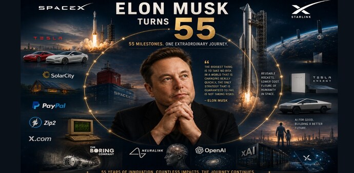 Elon Musk turns 55 Elon Musk turns 55