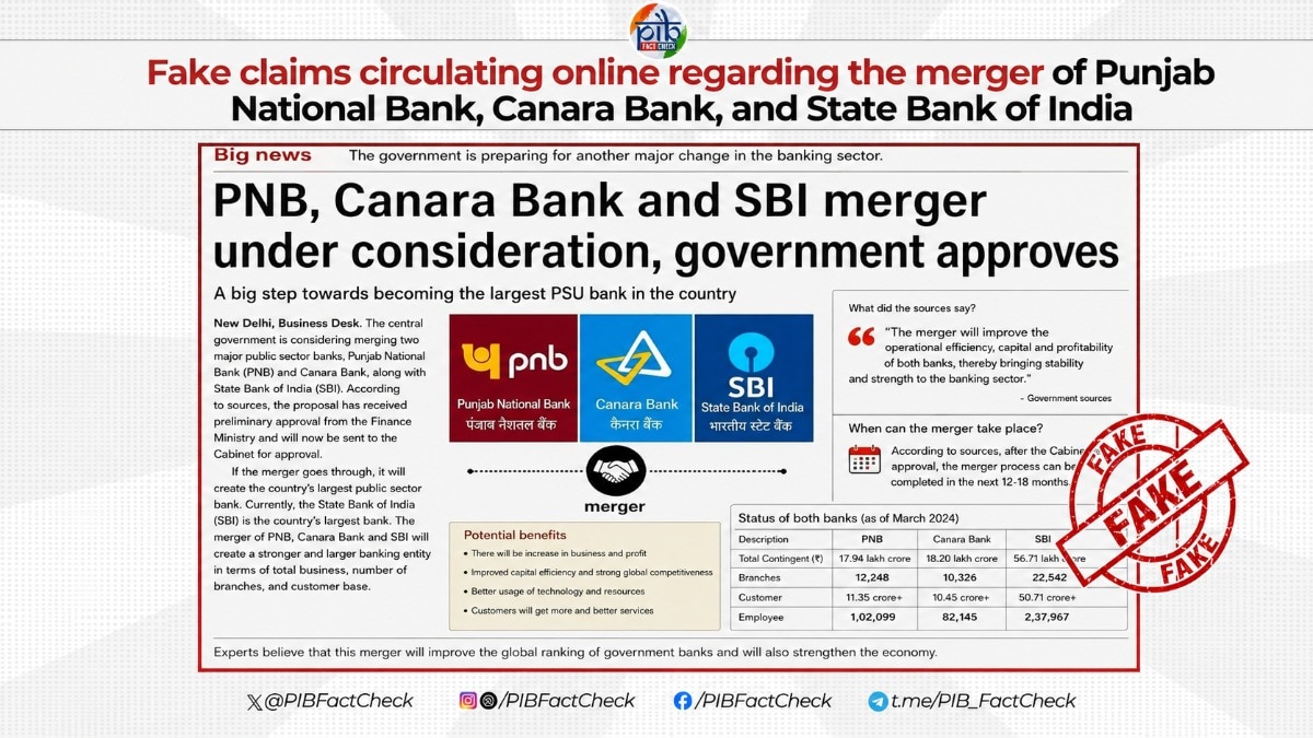 The image, designed to resemble a newspaper report, claims that the proposal has received government approval and that the merger is under consideration. 
