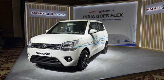 Maruti has launched India's first flex-fuel passenger vehicle in the Wagon R variant. Maruti has launched India's first flex-fuel passenger vehicle in the Wagon R variant.