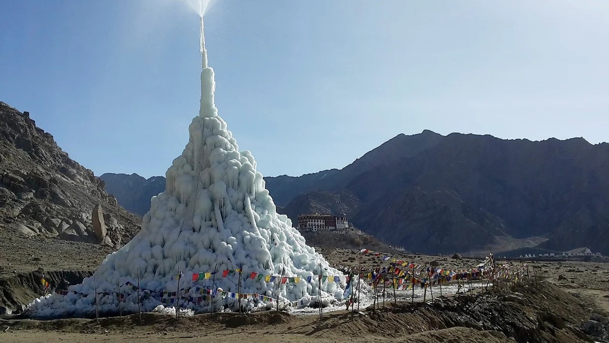 Sonam Wangchuk's 'ice stupa' is saving Ladakh from a water crisis—Here's the brilliant science behind it