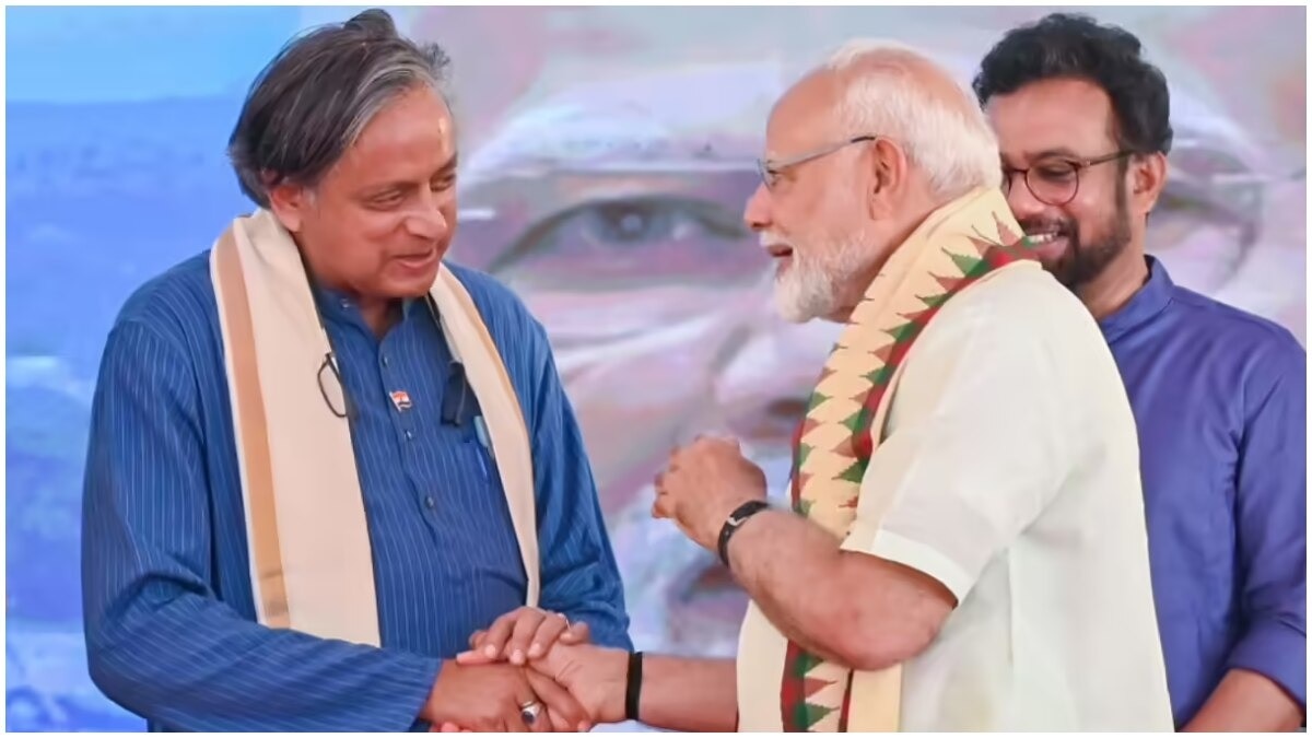 Shashi Tharoor with PM Modi