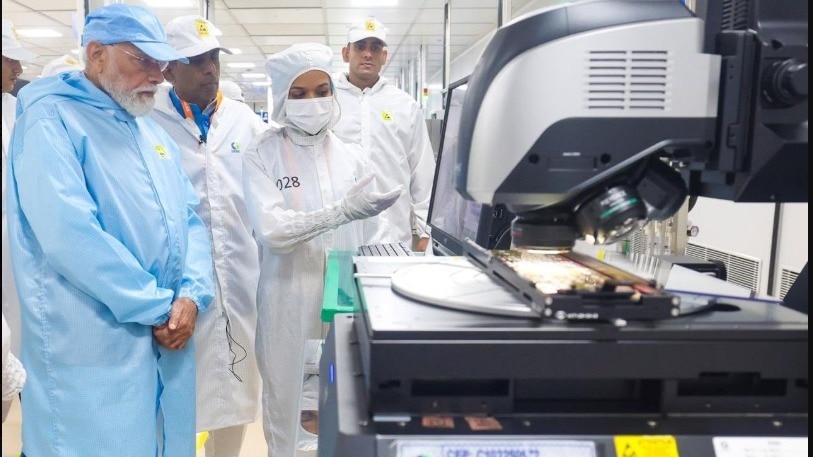 PM Modi inaugurated the CG Semi Outsourced Semiconductor Assembly and Test (OSAT) facility in Sanand on Saturday