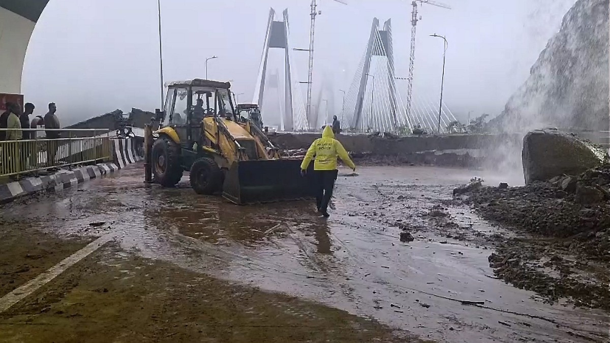 Mumbai rains: Restoration work underway following landslide at Missing Link near the exit of Tunnel 2