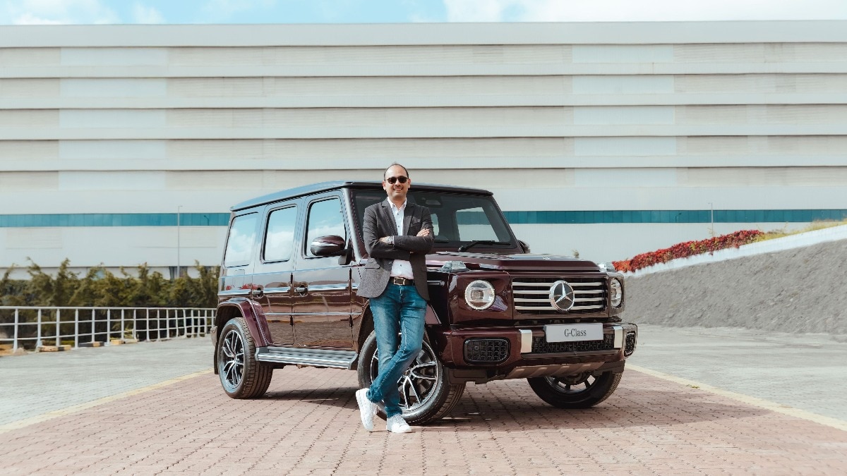 Santosh Iyer, Managing Director and CEO, Mercedes-Benz India with the new G450d.