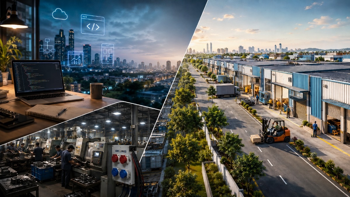 Prakash Dadlani said aspiring manufacturers face far higher entry barriers than software entrepreneurs and urged the government to create plug-and-play factory parks.