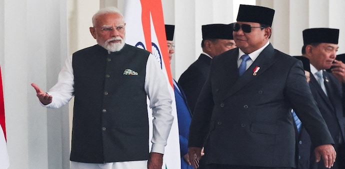 Indonesian President Prabowo Subianto with Prime Minister Modi Indonesian President Prabowo Subianto with Prime Minister Modi