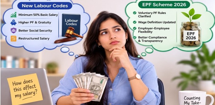 The new labour codes primarily affect salary structure by increasing the wage component, whereas the EPF 2026 focuses on streamlining PF administration, clarifying VPF rules. The new labour codes primarily affect salary structure by increasing the wage component, whereas the EPF 2026 focuses on streamlining PF administration, clarifying VPF rules.