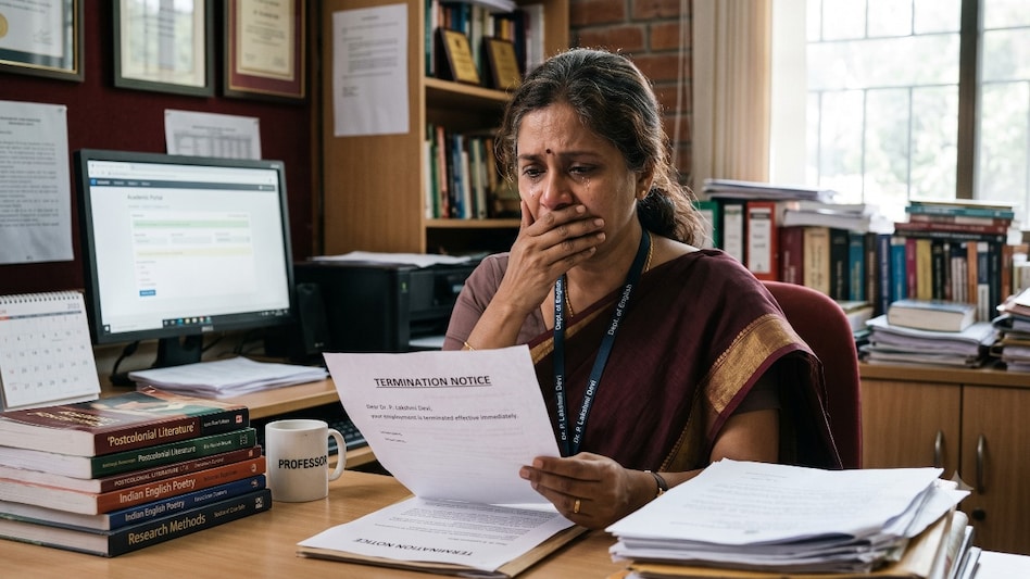 Bengaluru assistant professor who was dismissed with a one-line termination (AI Generated) Bengaluru assistant professor who was dismissed with a one-line termination (AI Generated)
