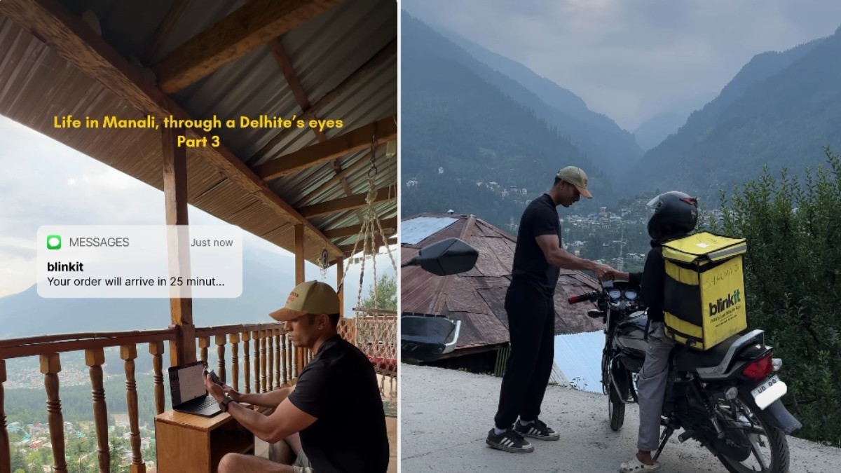 The video captured Akhil placing a Blinkit order from a secluded mountain cottage in Manali, where the app showed a ‘25-minute’ delivery estimate.