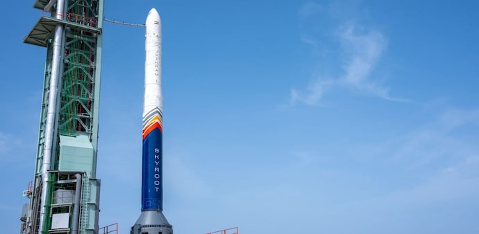 Vikram-1, developed by Skyroot Aerospace, is India's first privately developed orbital launch vehicle, capable of placing 350 kg into Low Earth Orbit (LEO) Vikram-1, developed by Skyroot Aerospace, is India's first privately developed orbital launch vehicle, capable of placing 350 kg into Low Earth Orbit (LEO)