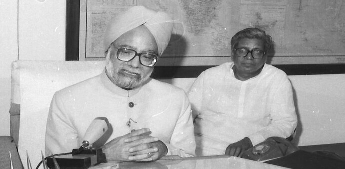 Finance Minister Dr Manmohan Singh giving TV interview after presenting the Union Budget 1991-92 Finance Minister Dr Manmohan Singh giving TV interview after presenting the Union Budget 1991-92