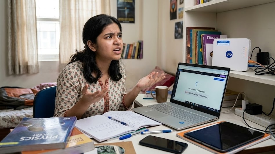 Internet connection stopped functioning in April 2025, severely affecting her academic work and daily activities (AI Generated) Internet connection stopped functioning in April 2025, severely affecting her academic work and daily activities (AI Generated)