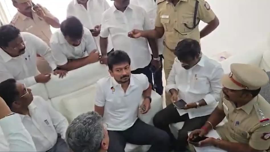 Tamil Nadu Police has detained DMK Leader Udhayanidhi Stalin for his controversial remarks involving actor Trisha during a Cauvery water protest. Tamil Nadu Police has detained DMK Leader Udhayanidhi Stalin for his controversial remarks involving actor Trisha during a Cauvery water protest.