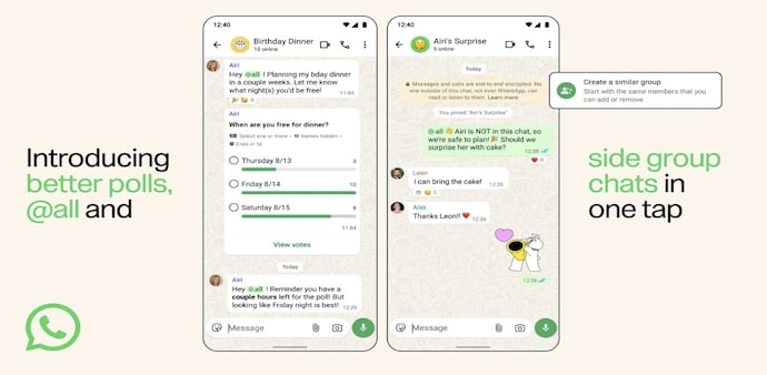New WhatsApp group chats features. New WhatsApp group chats features.