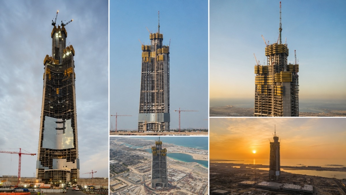 Rising from the Red Sea city of Jeddah, the futuristic skyscraper is designed to exceed 1,000 metres in height